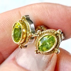 Konstantino 18k SS & Peridot Stud Earrings
